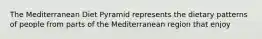 The Mediterranean Diet Pyramid represents the dietary patterns of people from parts of the Mediterranean region that enjoy