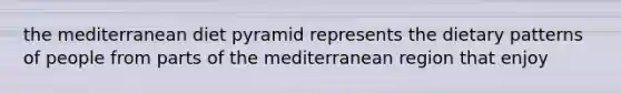 the mediterranean diet pyramid represents the dietary patterns of people from parts of the mediterranean region that enjoy