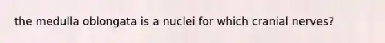 the medulla oblongata is a nuclei for which cranial nerves?