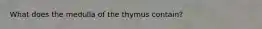 What does the medulla of the thymus contain?