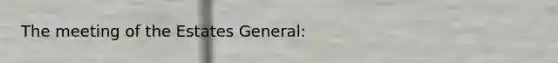 The meeting of the Estates General: