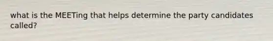 what is the MEETing that helps determine the party candidates called?