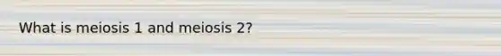 What is meiosis 1 and meiosis 2?