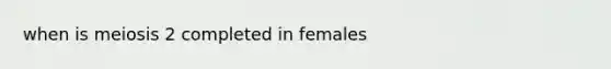 when is meiosis 2 completed in females