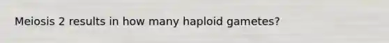 Meiosis 2 results in how many haploid gametes?