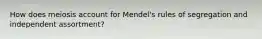 How does meiosis account for Mendel's rules of segregation and independent assortment?