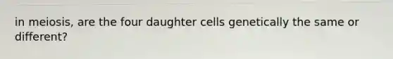 in meiosis, are the four daughter cells genetically the same or different?