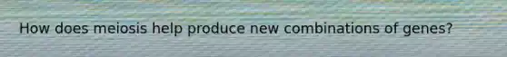 How does meiosis help produce new combinations of genes?