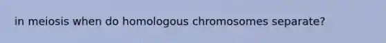 in meiosis when do homologous chromosomes separate?