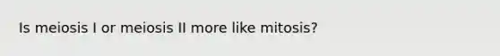 Is meiosis I or meiosis II more like mitosis?