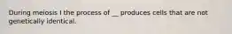 During meiosis I the process of __ produces cells that are not genetically identical.