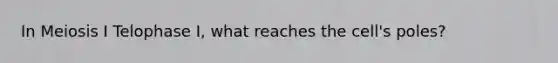 In Meiosis I Telophase I, what reaches the cell's poles?