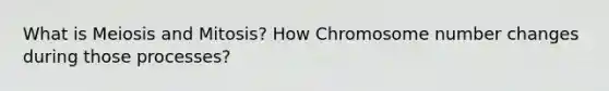 What is Meiosis and Mitosis? How Chromosome number changes during those processes?