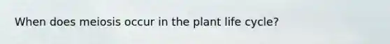 When does meiosis occur in the plant life cycle?