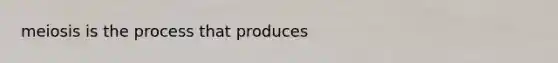 meiosis is the process that produces