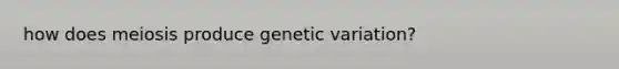 how does meiosis produce genetic variation?