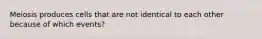 Meiosis produces cells that are not identical to each other because of which events?