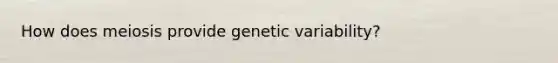 How does meiosis provide genetic variability?