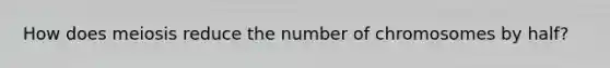 How does meiosis reduce the number of chromosomes by half?