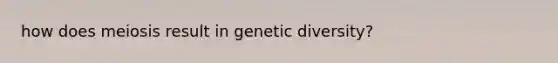 how does meiosis result in genetic diversity?