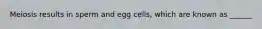 Meiosis results in sperm and egg cells, which are known as ______