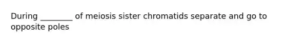 During ________ of meiosis sister chromatids separate and go to opposite poles