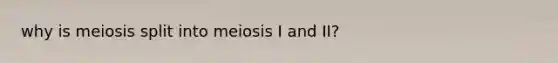 why is meiosis split into meiosis I and II?