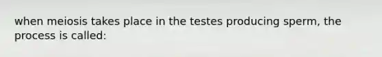 when meiosis takes place in the testes producing sperm, the process is called: