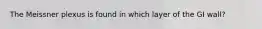 The Meissner plexus is found in which layer of the GI wall?