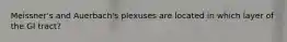 Meissner's and Auerbach's plexuses are located in which layer of the GI tract?