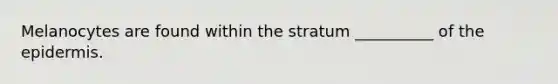 Melanocytes are found within the stratum __________ of the epidermis.