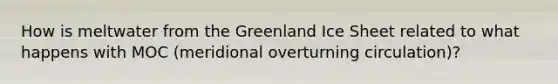 How is meltwater from the Greenland Ice Sheet related to what happens with MOC (meridional overturning circulation)?