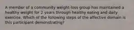 ​​A member of a community weight-loss group has maintained a healthy weight for 2 years through healthy eating and daily exercise. Which of the following steps of the affective domain is this participant demonstrating?