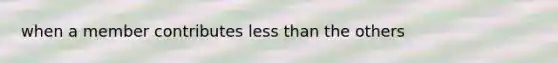 when a member contributes <a href='https://www.questionai.com/knowledge/k7BtlYpAMX-less-than' class='anchor-knowledge'>less than</a> the others