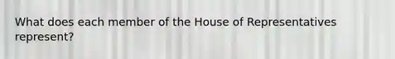 What does each member of the House of Representatives represent?