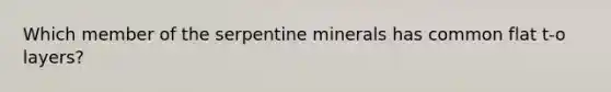 Which member of the serpentine minerals has common flat t-o layers?