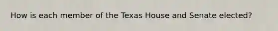 How is each member of the Texas House and Senate elected?