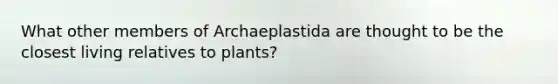 What other members of Archaeplastida are thought to be the closest living relatives to plants?