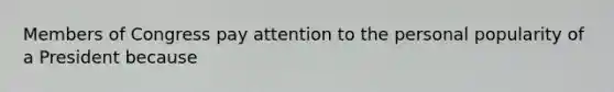 Members of Congress pay attention to the personal popularity of a President because