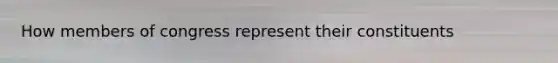 How members of congress represent their constituents