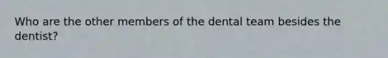 Who are the other members of the dental team besides the dentist?