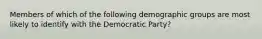 Members of which of the following demographic groups are most likely to identify with the Democratic Party?