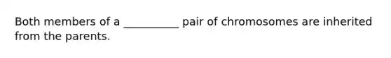 Both members of a __________ pair of chromosomes are inherited from the parents.