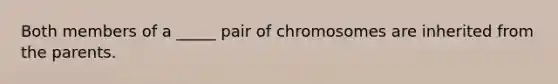 Both members of a _____ pair of chromosomes are inherited from the parents.