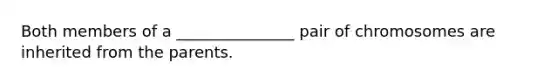 Both members of a _______________ pair of chromosomes are inherited from the parents.