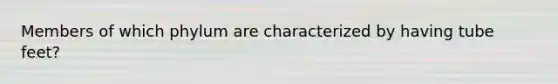 Members of which phylum are characterized by having tube feet?