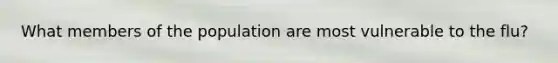 What members of the population are most vulnerable to the flu?