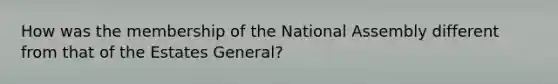 How was the membership of the National Assembly different from that of the Estates General?