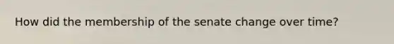 How did the membership of the senate change over time?