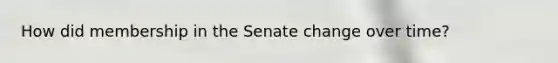 How did membership in the Senate change over time?